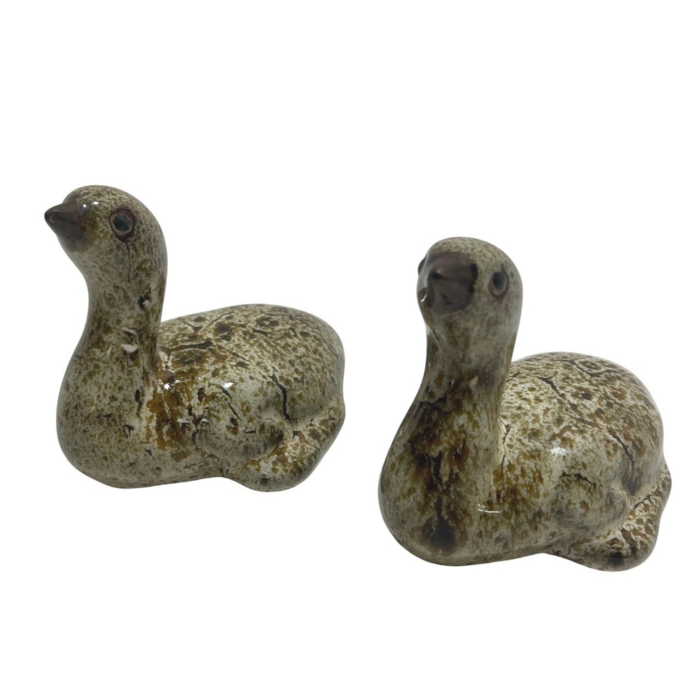 Vintage Pair Pigeon Forge Water Fowl Pottery Birds Tennessee D Ferguson Signed